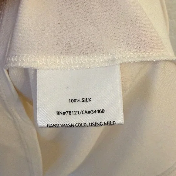 Eileen Fisher 100% Silk Jersey Shell Tank Top L Cream Ivory Capsule Minimalist - Picture 5 of 8